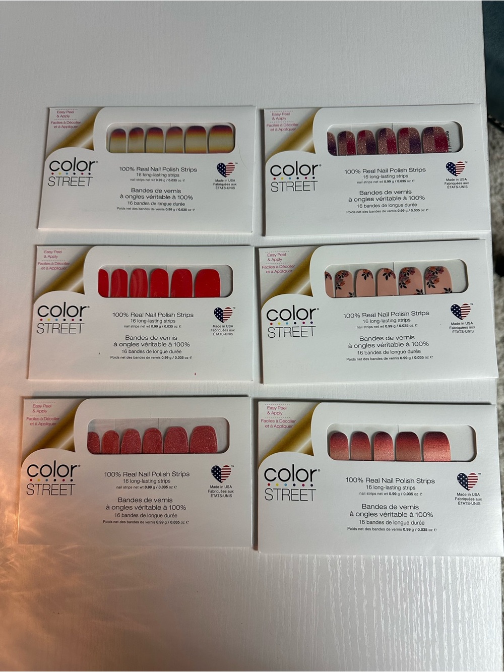 Color Street Red & Pink Nail Polish Strips Variety Pack